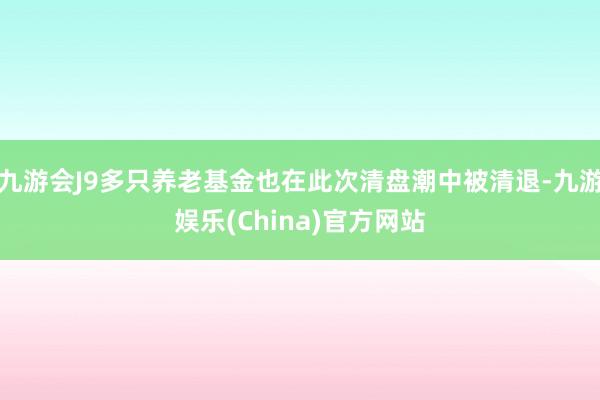 九游会J9多只养老基金也在此次清盘潮中被清退-九游娱乐(China)官方网站